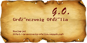 Grünczveig Ofélia névjegykártya